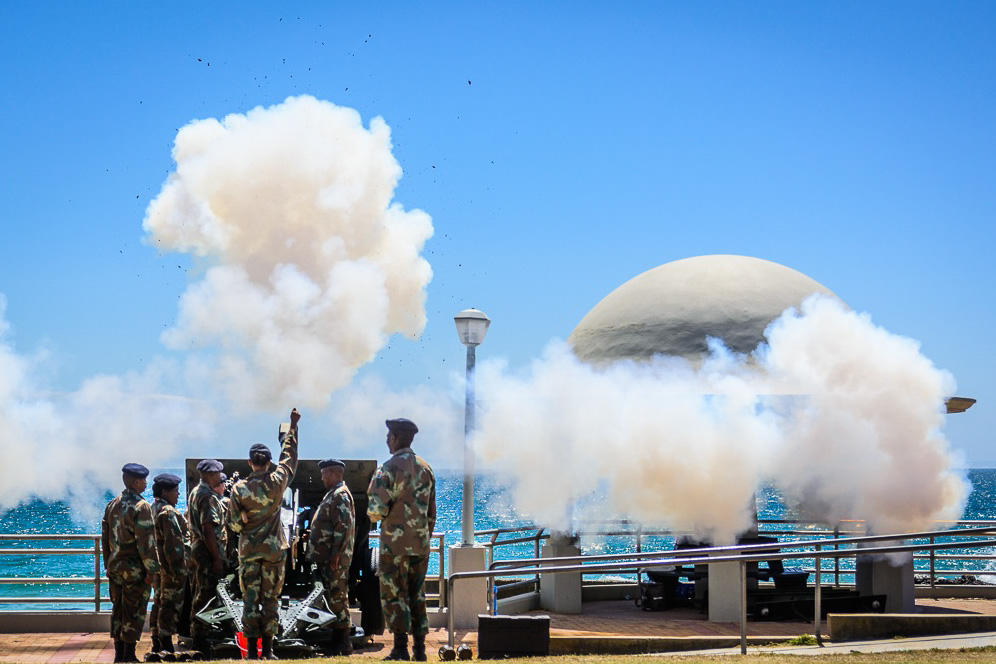 Military firing a cannon